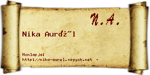 Nika Aurél névjegykártya